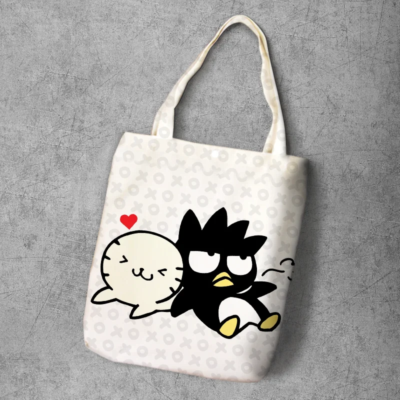 Image Color IVYYE Black Penguin Fashion Anime Foldable Canvas Shopping Bag Casual Shoulder Bags Customized Tote Handbag Lady Girls New - Цвет: Image Color