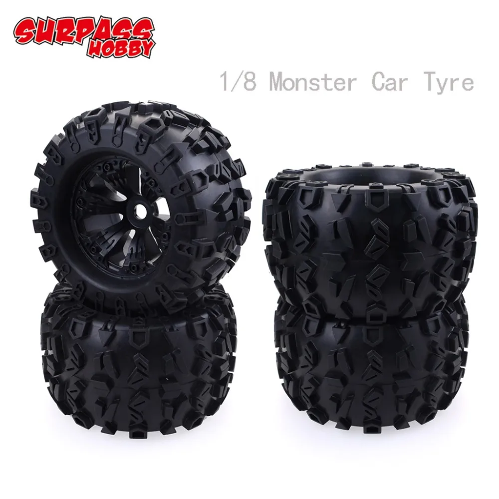 4Pcs/2pcs SURPASS HOBBY 17mm Hex Wheel 170mm Tyre Tires for RC 1/8 Monster Truck HPI Savage FLUX HSP