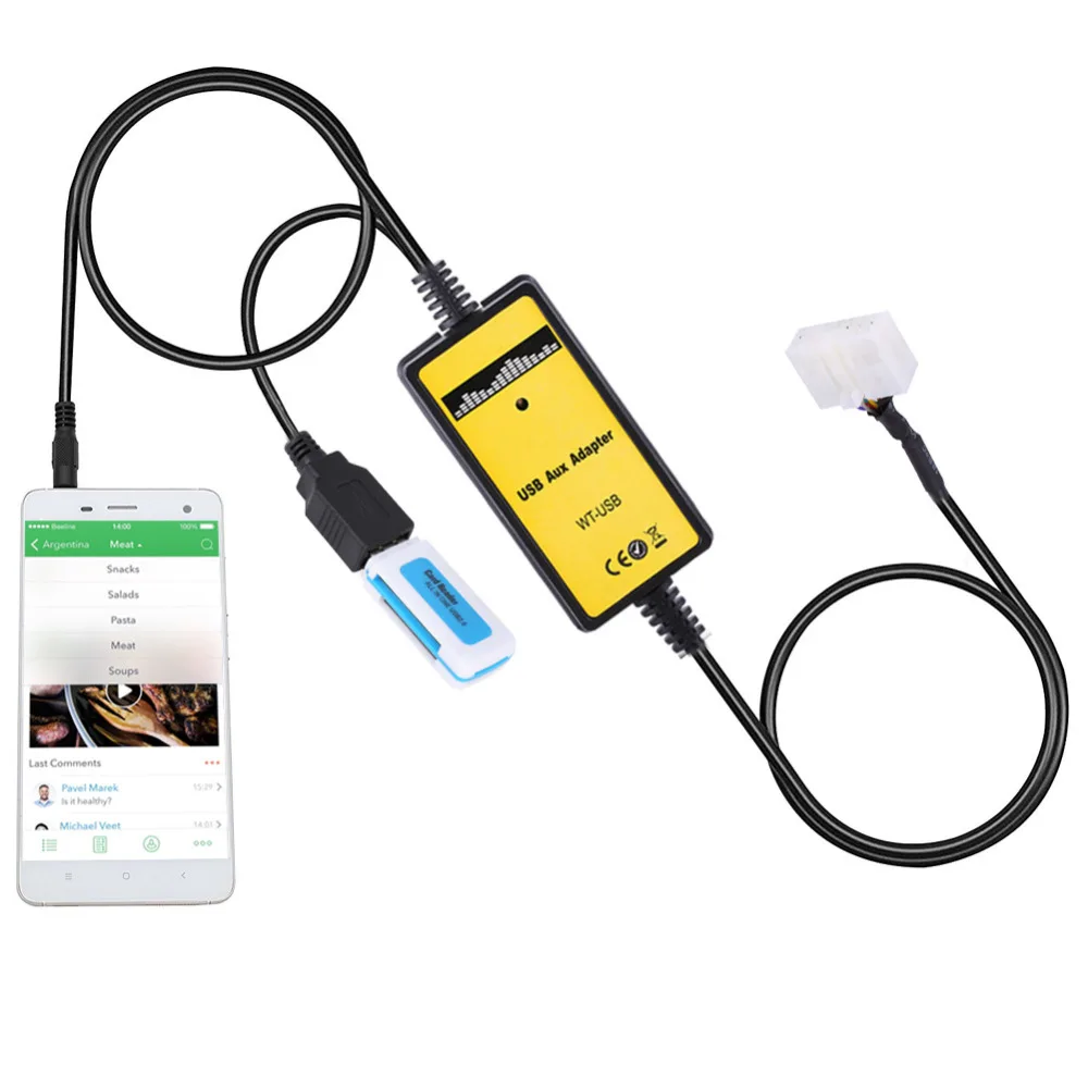Автомобильный USB Aux In адаптер MP3 плеер кабель радио аудио интерфейс для Toyota Camry Corolla
