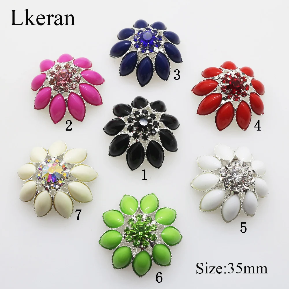 LKERAN Fashion 1 предмет 35 мм большие полимерные стразы швейные пуговицы золотистые