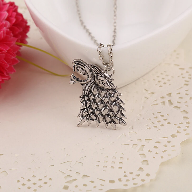 Ожерелье с подвеской BERTHATINA The Song of Ice And Fire Game Thrones Black Stark Dire Wolf мужское ожерелье