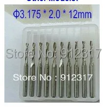 

10pcs 3.175*2.0*12mm 2 Flutes Carbide Mill, Spiral Cutter, Wood CNC Router Bits, Cutting Tools for CNC Machine Engraving