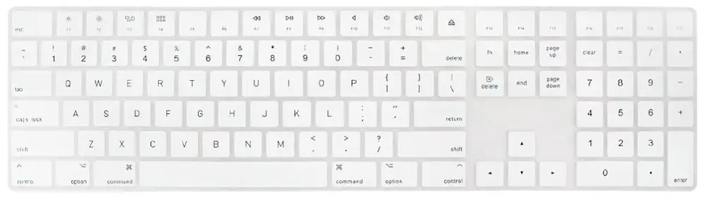 White Новая волшебная клавиатура с цифровой клавиатурой MQ052LL/A A1843 Мягкая силиконовая оболочка Крышка клавиатуры для Клавиатура Apple Magic - Цвет: White
