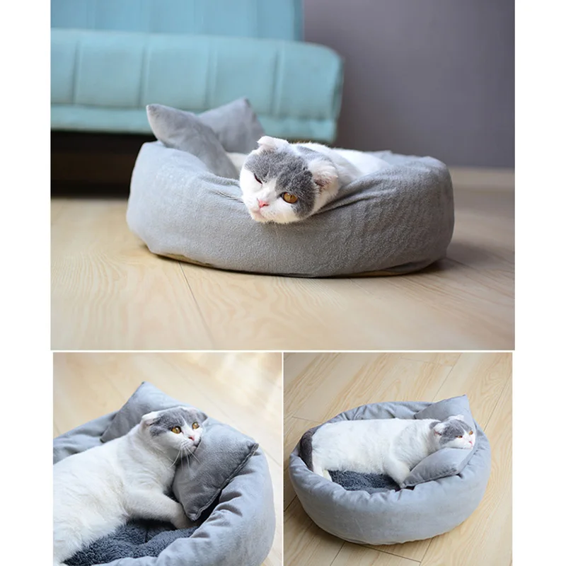 Pawstrip 3 цвета Круглые Солнцезащитные очки «кровать теплая зимняя собачья кровать диван-кровать из мягкого флиса Щенок Кровать для чихуахуа внутренняя Диаметр 25/35/50 см