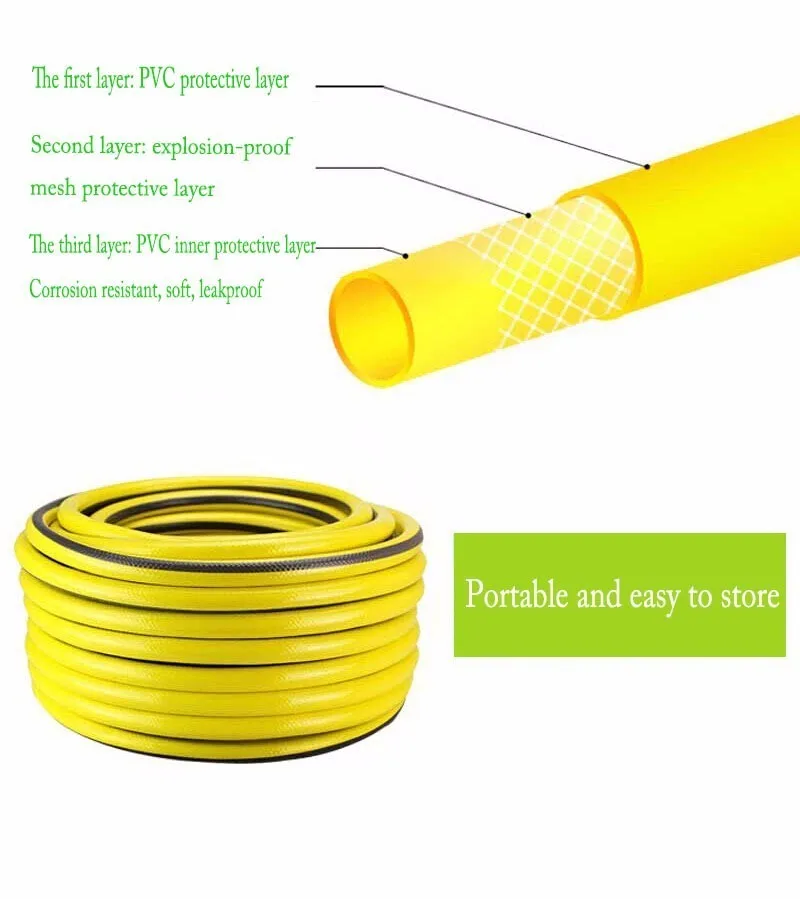 10/15/20M High-pressure Car Wash Water Gun Home Garden Set Flexible Hose Pipe Watering Spray Gun Set Water Pipe Grab Nozzle