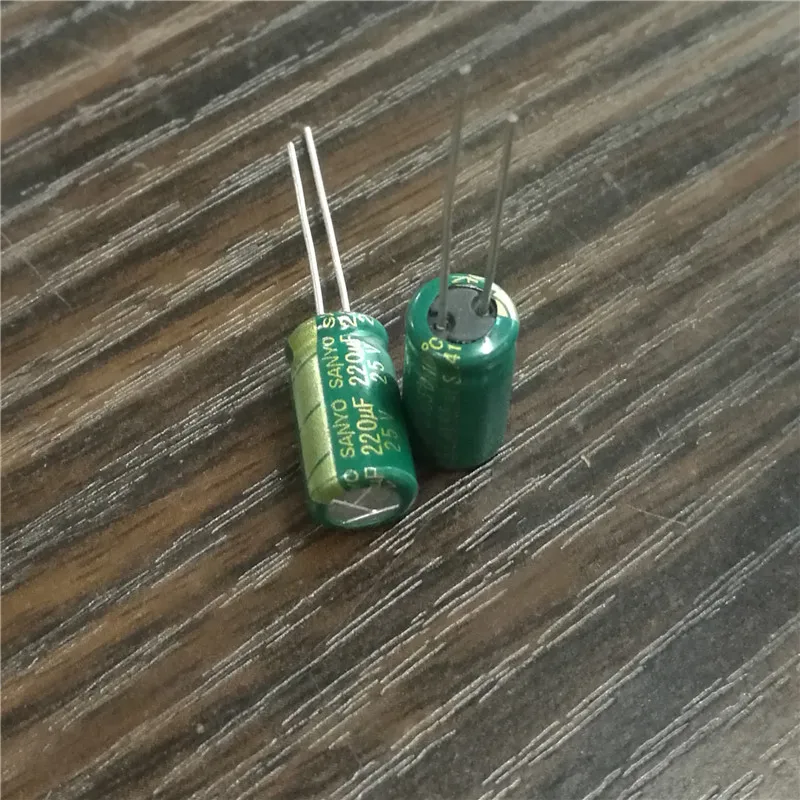 10 шт. 220 мкФ 25 в Sanyo AX серии 8x15 мм 25V220uF низкое сопротивление LongLife электролитический