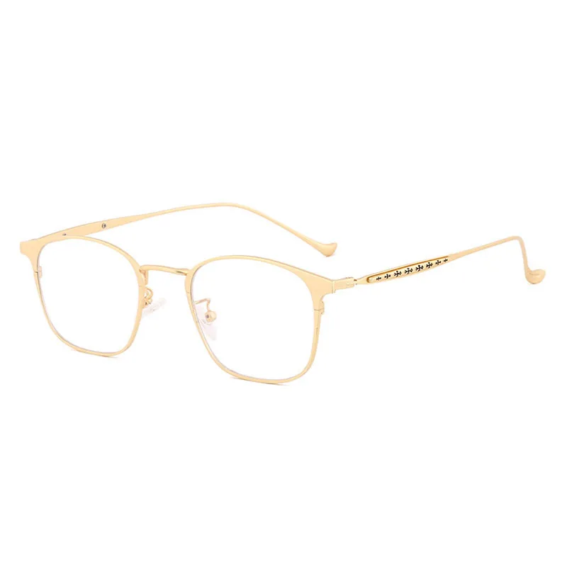 Alloy Fashion Eyeglasses Frame for Women and Men Prescription Eyewear Glasses Optical Frame Spectacles 8018 Full Rim Metal Frame - Цвет оправы: C4