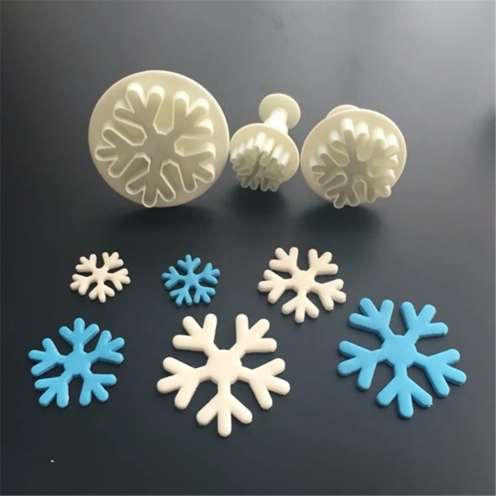 3 шт./компл. Снежинка Fondant(сахарная) выдавливатель для украшения тортов форма-вырубка для мастики приспособления для выпечки своими руками Рождественские Формы для украшения торта инструмент
