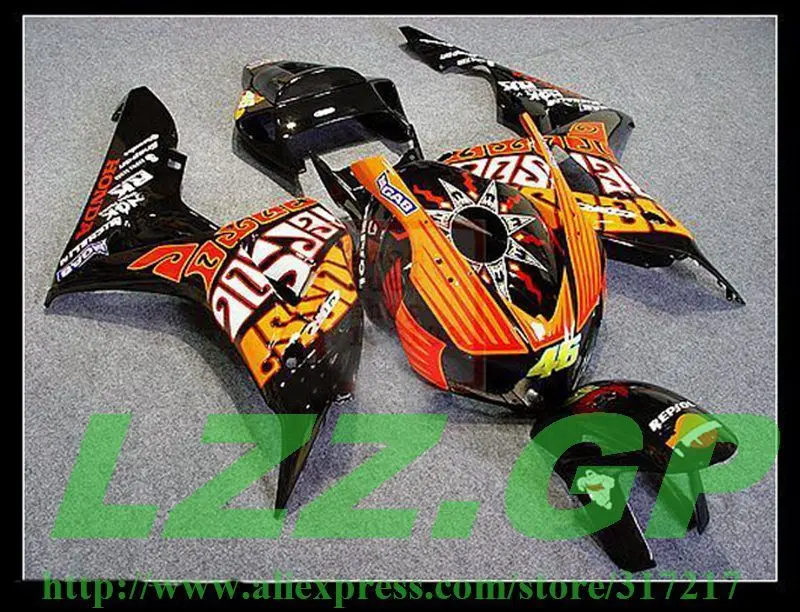 

Injection Fairing for honda CBR1000RR 06 07 CBR 1000RR 06 07 CBR 1000 RR 2006 2007 fairing parts black yellow #S44U17