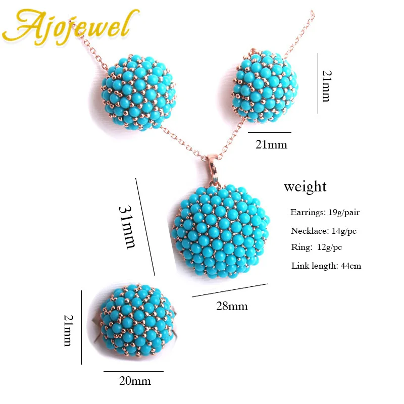 Ajojewel новая Голубая Гортензия цветок Ювелирные наборы для женщин женские