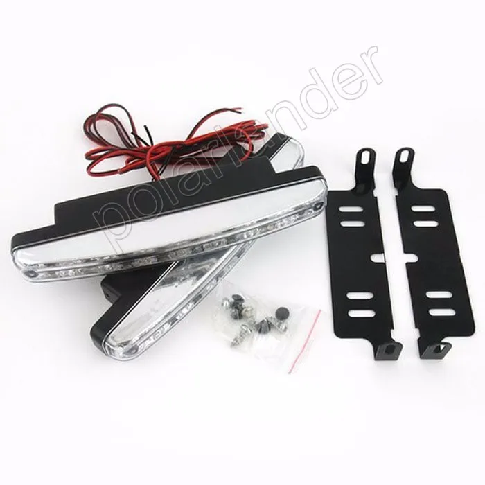 Новинка 2 шт. универсальные автомобильные ходовые огни 8 светодиодный комплект