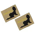 Тканые ярлыки на заказ, прямые, с собственным логотипом, ярлыки для одежды, для обуви