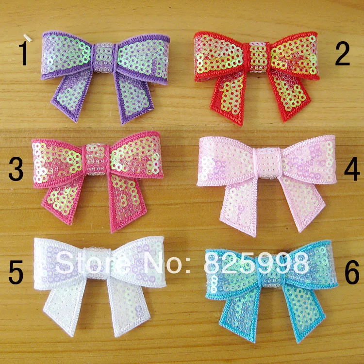 New 30pcs/bag Mix Newborn Infant Sparkly Embroider AB Colorful Sequin Bow Headband Flowers Baby Kids Head Flower Free Shipping | Мать и