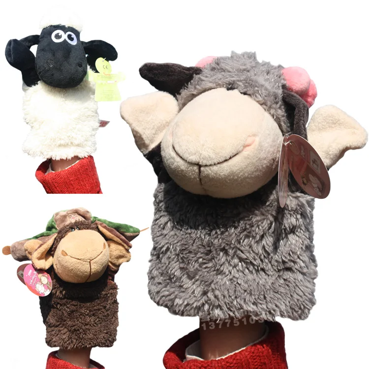 1pc 25cm plush hand puppets nici Timmy Lucy sheep soft kindergarten performance pacify game story role infant stuffed toy | Игрушки и