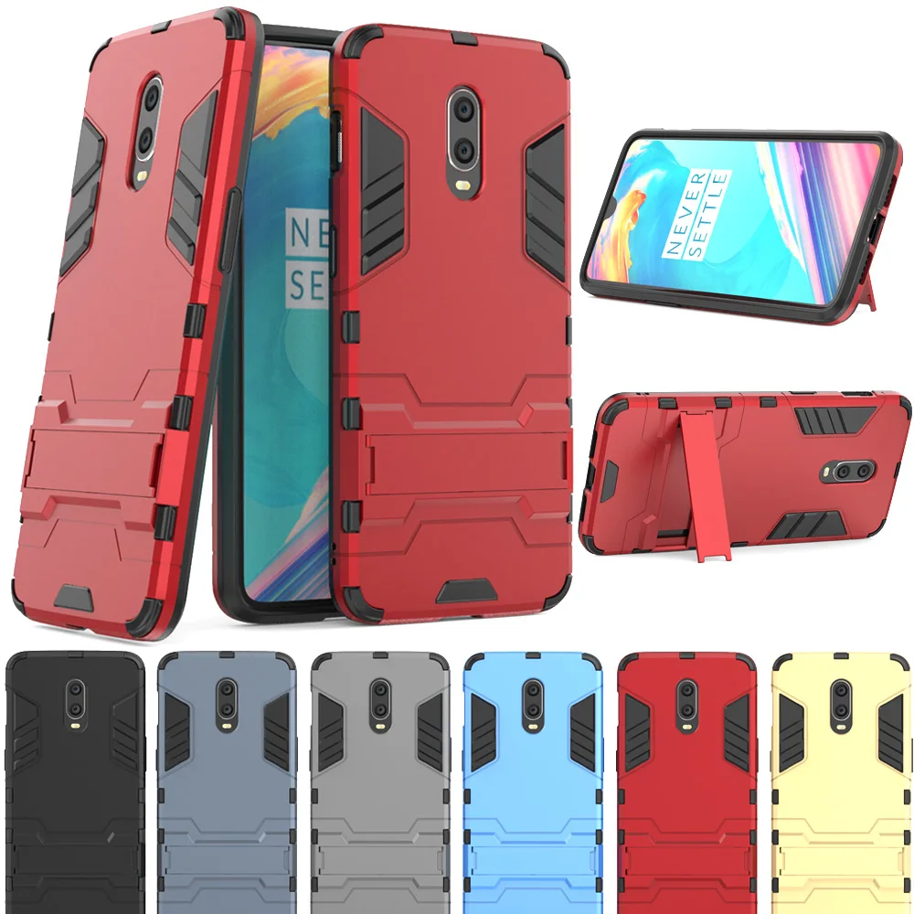 

For Oneplus 6T Case 2 In 1 Slim Hybrid Armor Case With Kickstand Anti Shock Soft TPU & Hard PC Back Cover For Oneplus 6T 1+6t