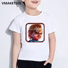 Детская летняя смешная футболка с коротким рукавом для девочек и мальчиков, детская крутая футболка с принтом Чаки бойни, повседневная детская одежда, HKP791