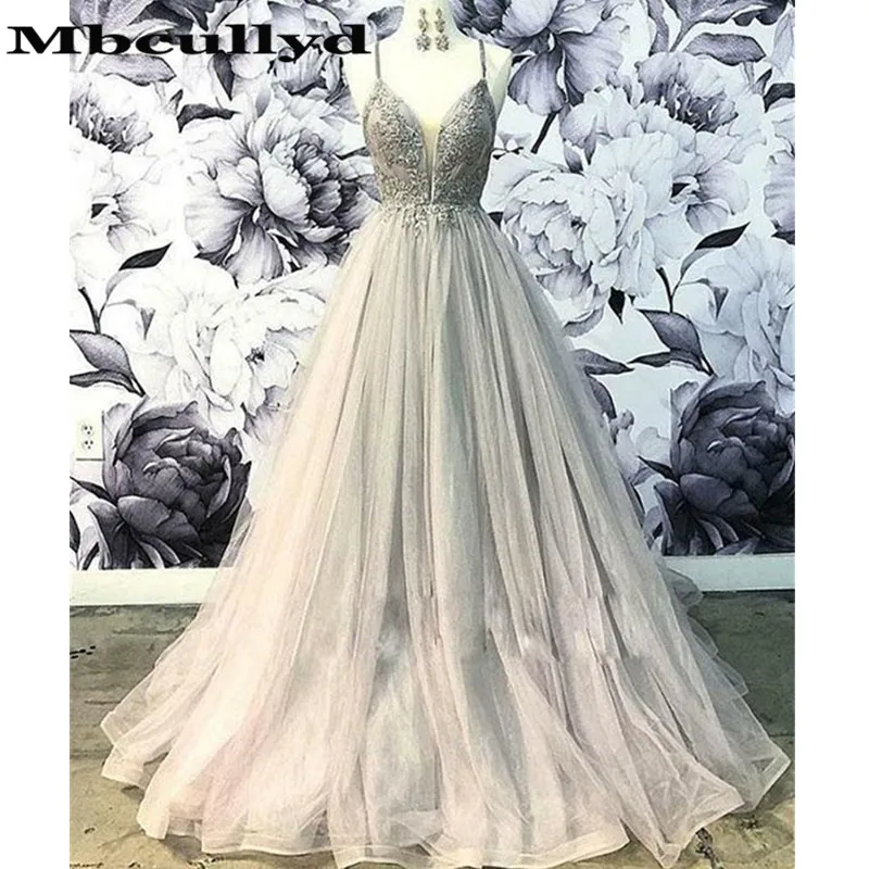 Mbcullyd светильник серое длинное платье для выпускного вечера женщин 2020