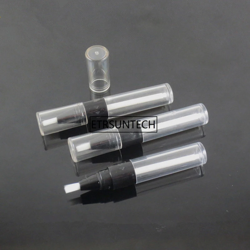 10/30/50 шт 4,5 ml прозрачный+ черный край(пирсинга) глянцевая бутылка, пустой круглый поворачивающаяся ручка, одноразовые Пластик циферблат карандаш для макияжа с Силиконовая накладка F3191