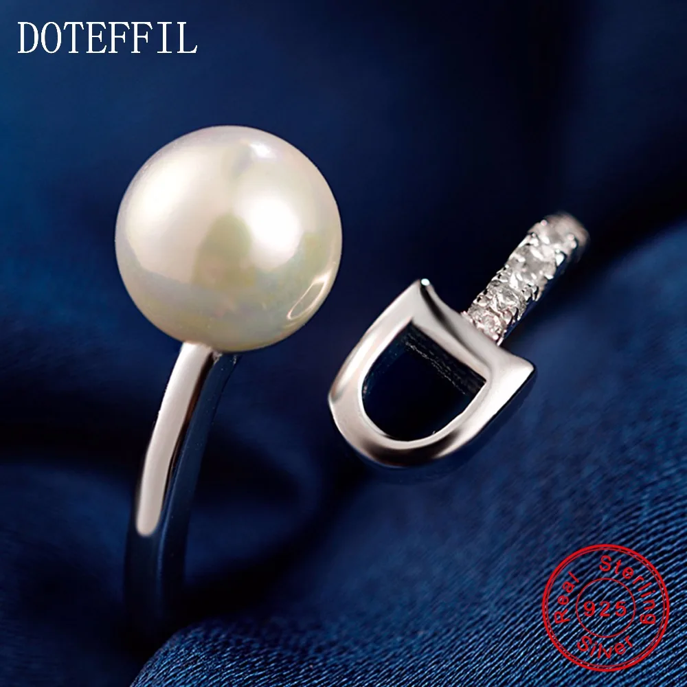 Женское кольцо из серебра 100% пробы с жемчугом|pearl ring|925 silver ringfashion rings women |