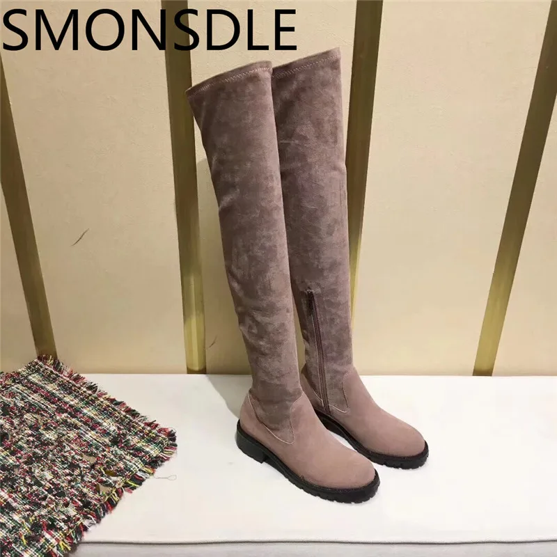 SMONSDLE чёрный коричневый из натуральной кожи замшевые сандалии-гладиаторы выше