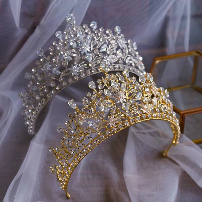 Большой свадебный венец со стразами головная повязка свадебная корона тиара