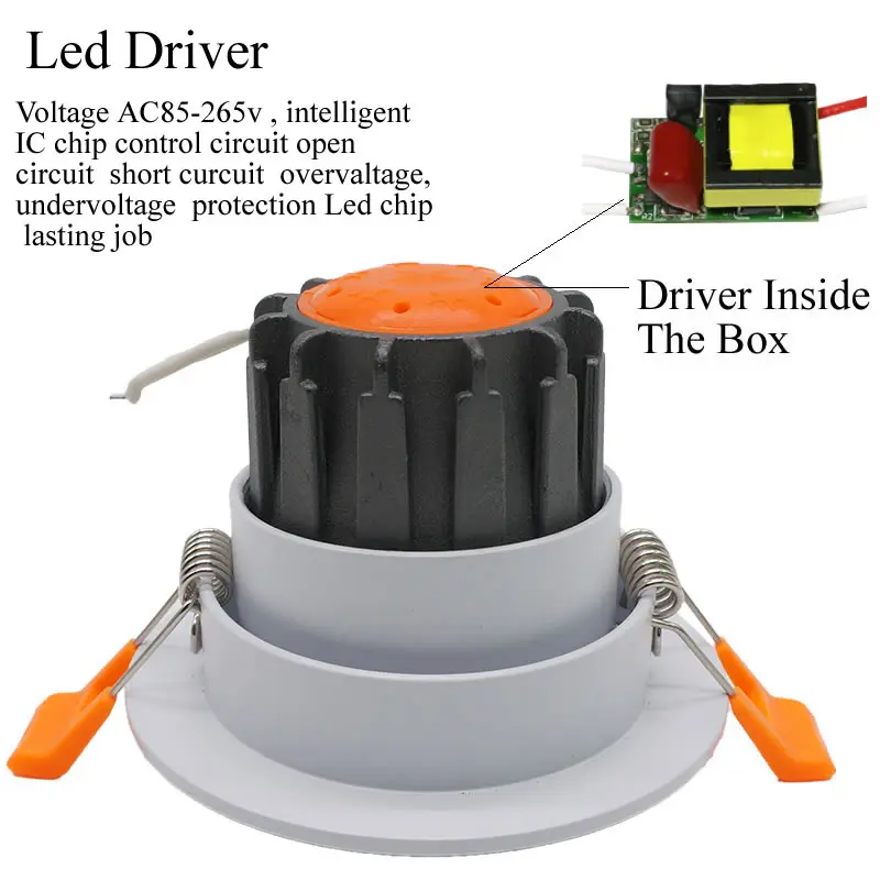 Новейший Интегрированный Светодиодный даунлайт с регулируемой яркостью 7 Вт 10