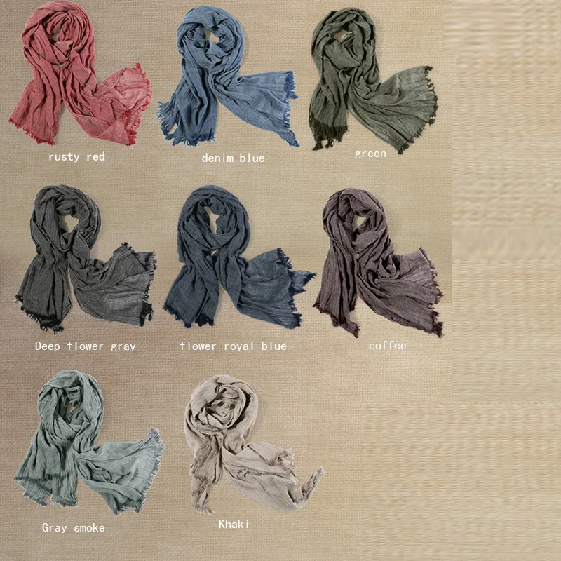 Модный классический ретро шарф хлопковый льняной Женский Мужской осенний