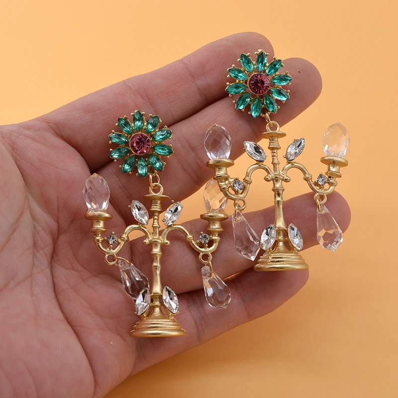 Винтажные серьги-подвески в стиле барокко кристаллы для люстры преувеличенные