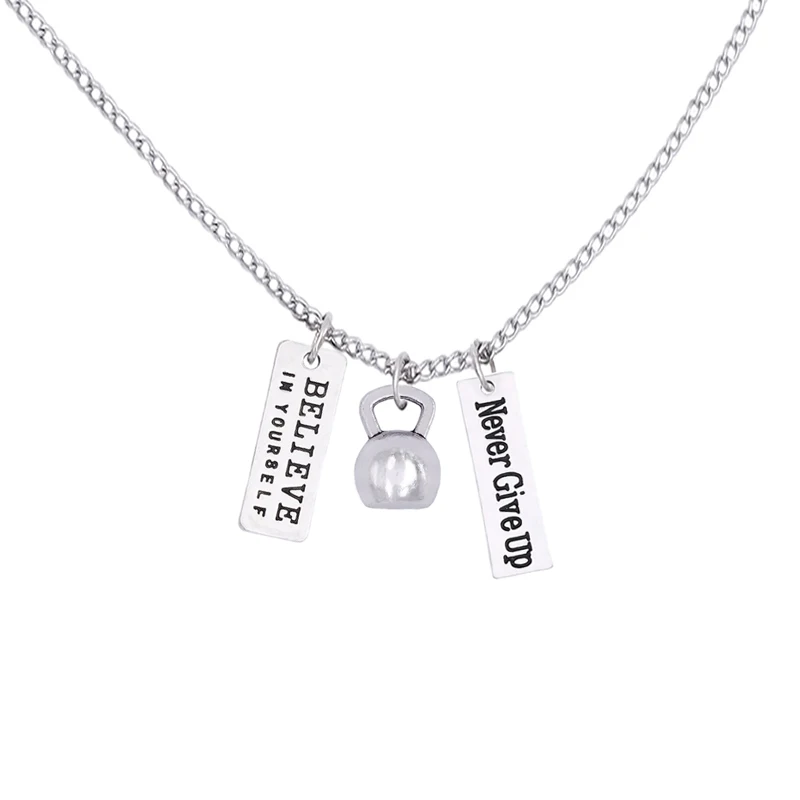 Оптом металлические Верьте в себя фитнес гири разновески никогда не сдается Inspire