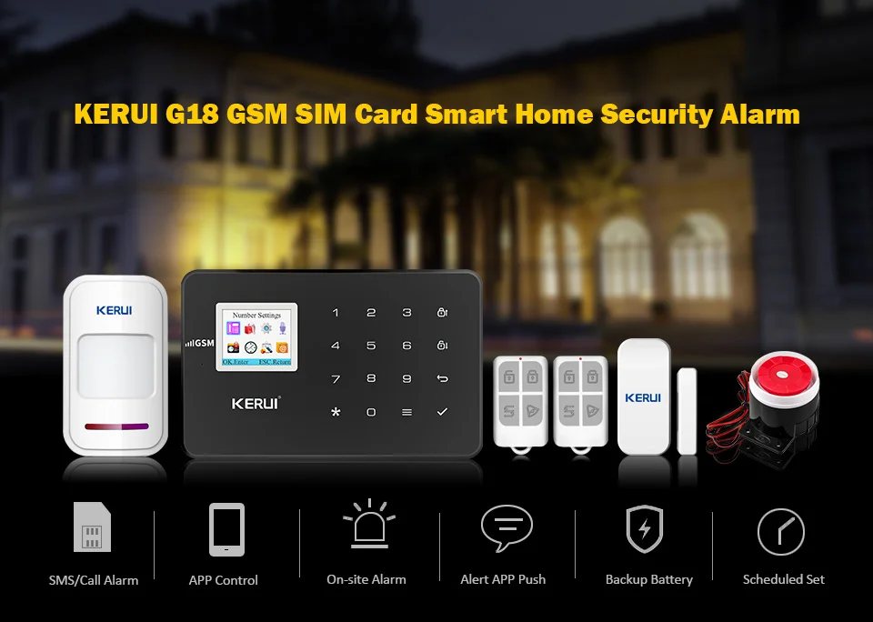 KERUI G18 домашняя сигнализация Беспроводная GSM система охранной сигнализации с детектором движения датчик охранной сигнализации Беспроводной магнитный дверной магнит