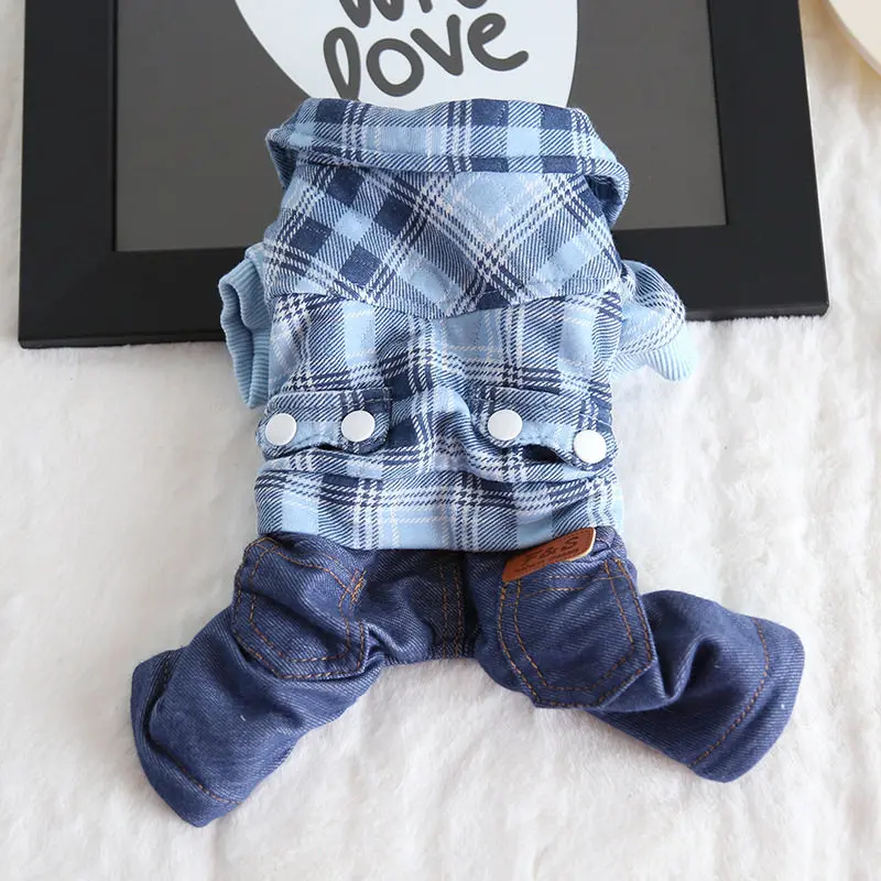 Винтаж плед флис собака кошка джинсы куртка пальто костюмы зима теплая щенок