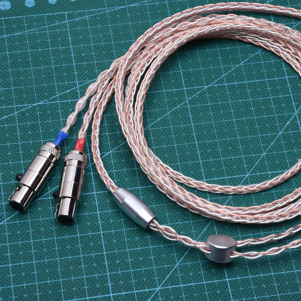 2 5 м Hi end 8 ядер 4 + литz оплетка 5N Pcocc Гибридный посеребренный кабель для наушников