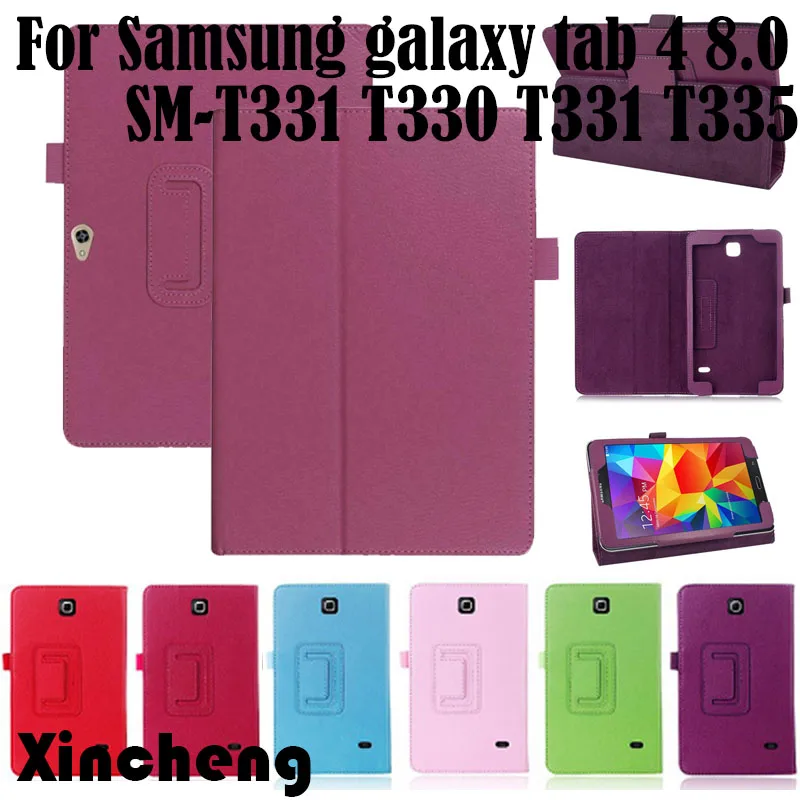 Чехол из искусственной кожи для samsung Tab 4 8 0 дюймов T330 T331 T335 откидная подставка