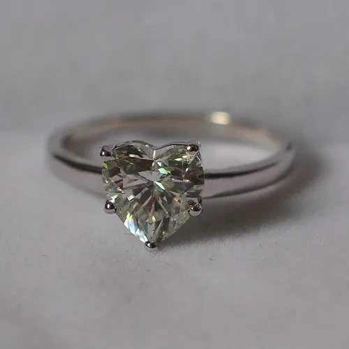 Винтажное серебряное кольцо для нее с теплым подогревом подарок 2Ct Solitaire любовное