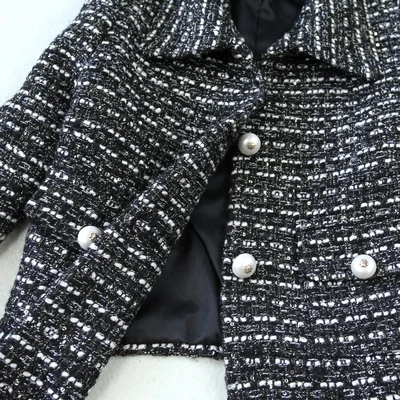 Fashion Plaid suit women Autumn New Thicken large size woollen woolen coat jacket + bag hip skirt | Женская одежда