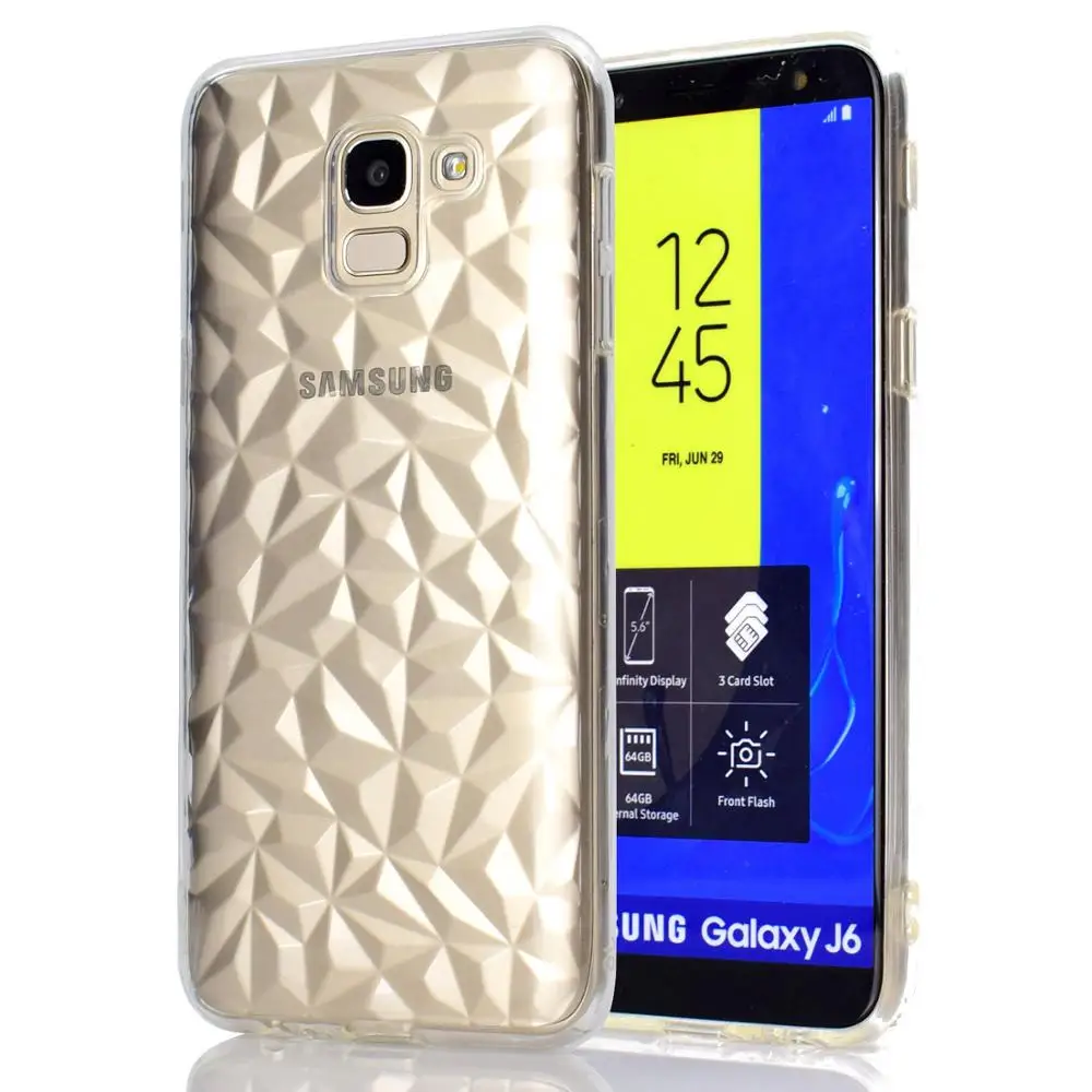 Роскошный чехол для телефона из прозрачного пластика samsung J4 J6 PLus 2018 мягкий