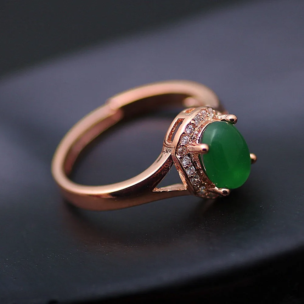 Fashion jewelry exquisite rose gold inlaid natural ring modern beautiful for women charm open | Украшения и аксессуары