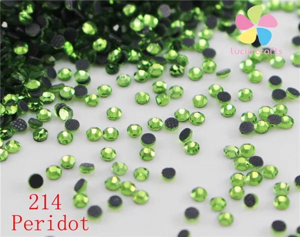 214 Peridot 2 мм многоцветные варианты травяные Стразы плоские с оборота камни для самостоятельной сборки одежды/сумки/обуви 1440 шт./лот G0105 - Цвет: 214 Peridot