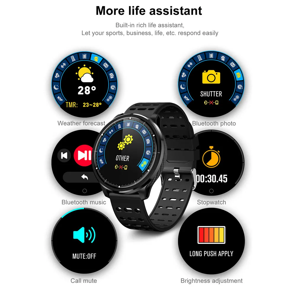 Новинка Bluetooth Смарт-часы MODOSON P71 шагомер браслет фитнес-трекер пульсометр для Android