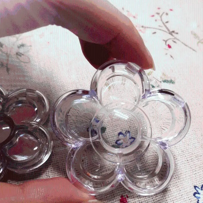 6 сеток цветок сливы форма Пустые Тени для век прозрачный пластиковый DIY губная