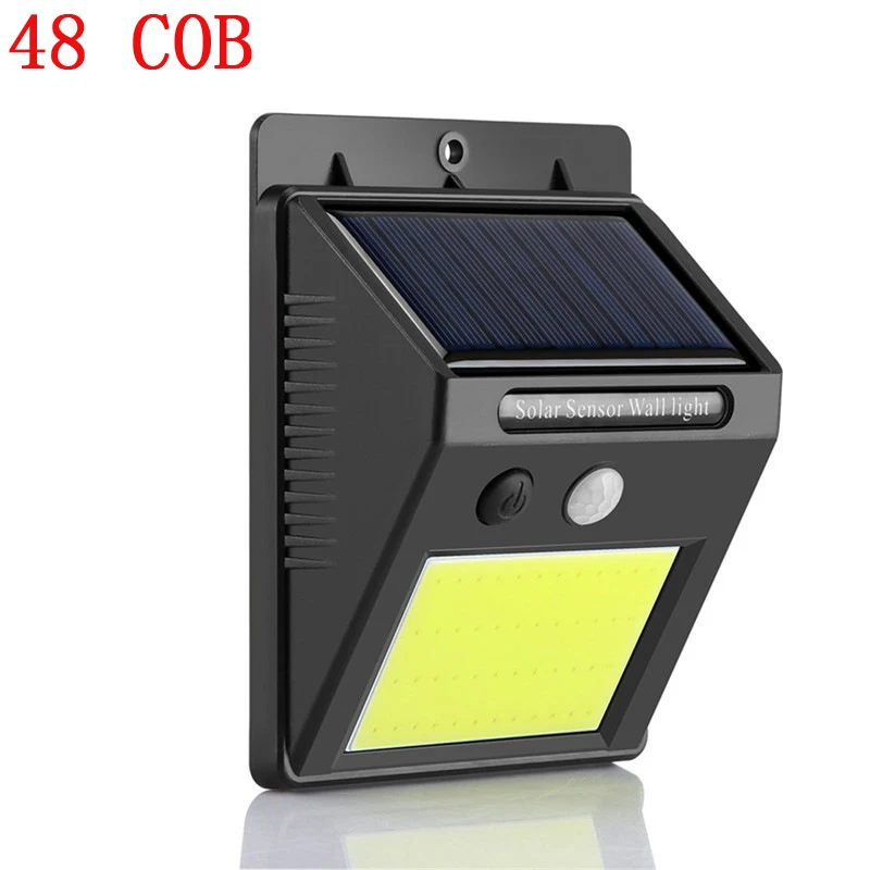 48 COB 180 светодиодный COB водонепроницаемый PIR датчик движения настенный светильник Открытый солнечный светильник светодиодный светильник для дома и сада уличный светильник s светодиодный светильник - Испускаемый цвет: 48 COB