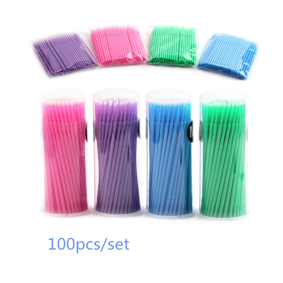 

100pcs/Set Glue Cleaning Stick for Eyelash Disposable Makeup Cotton Swab Lip Brushes Applicators Mascara Micro Brush Makeup