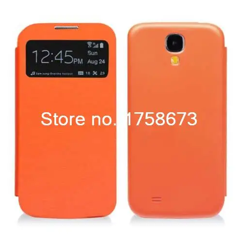 Умный чехол с откидной крышкой и окошком для экрана Samsung Galaxy S4 siv i9500 черной задней