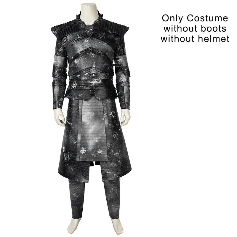 without helmet shoes Костюм «Игра престолов 8», «Ночной король», белые ходунки, косплей, для взрослых, «Песнь Льда и Огня», на Хэллоуин, полный комплект, ботинки на шлем - Color: without helmet shoes