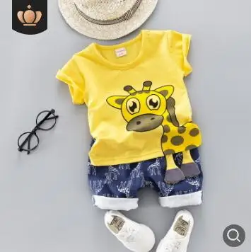 Детская одежда Новинка лета 2019 костюмы для маленьких мальчиков и девочек