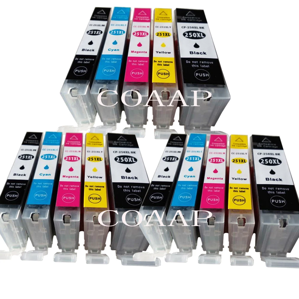 

15 Compatible PGI 250 CLI 251 ink cartridge For canon PIXMA MG5420 MG5422 MG5520 MG5522 MG6420 IP7220 MX722 MX922 IX6820 printer