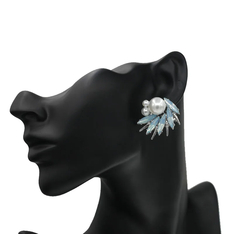 8 colors High quality Wholesale New statement simulated earring fashion Shiny crystal stud Earrings for women jewelry gift | Украшения и