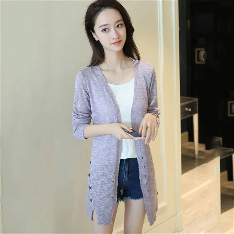 Women Knitted Cardigan Spring New Medium Long Outer Knitwear Jacket Autumn Hollow Sunscreen Tops Elegant Fashion Sweater Lj339 |