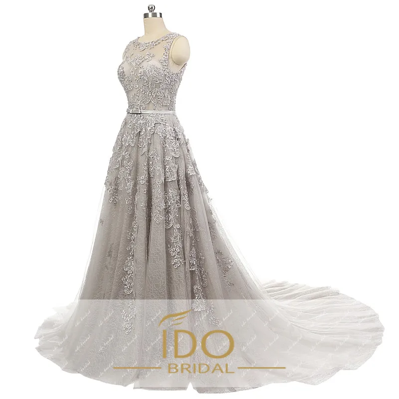 Настоящий образец роскошные элегантные длинные платья из тюля с высоким воротом