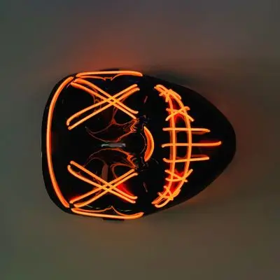orange 200 шт., маска на Хэллоуин, светодиодный светильник, Вечерние Маски, маска для продувки, веселые маски, праздничные Вечерние Маски для игр - Цвет: orange